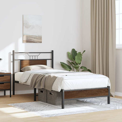 vidaXL Bed Frame without Mattress Brown Oak 80x200 cm Engineered Wood