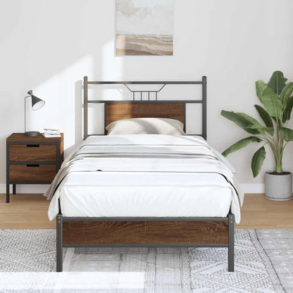 vidaXL Bed Frame without Mattress Brown Oak 80x200 cm Engineered Wood