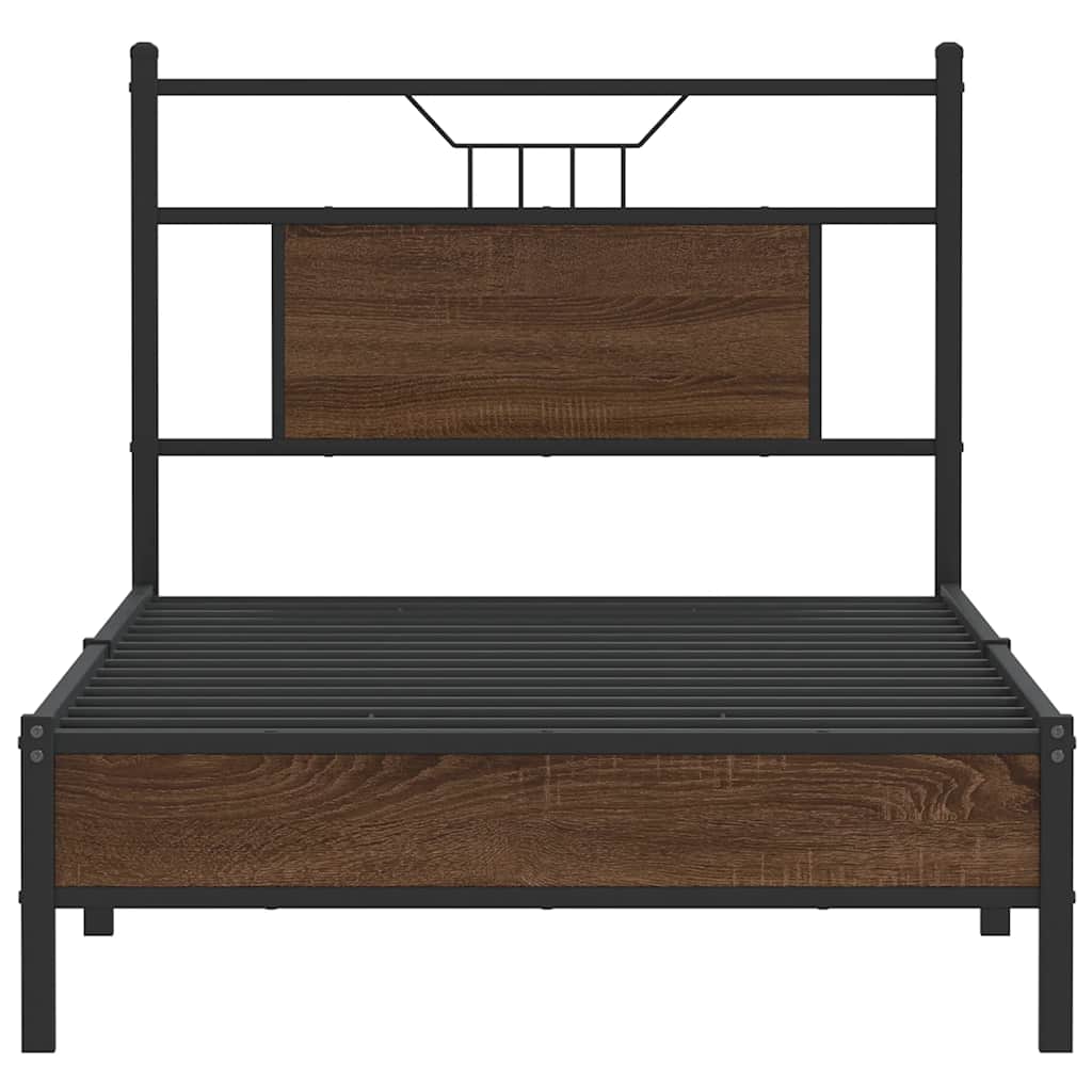 vidaXL Bed Frame without Mattress Brown Oak 80x200 cm Engineered Wood