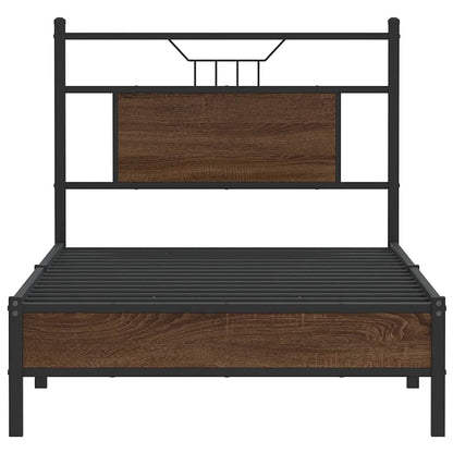 vidaXL Bed Frame without Mattress Brown Oak 80x200 cm Engineered Wood