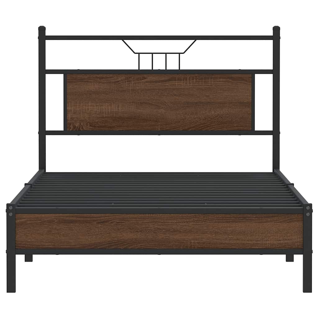 vidaXL Bed Frame without Mattress Brown Oak 100x190 cm Engineered Wood
