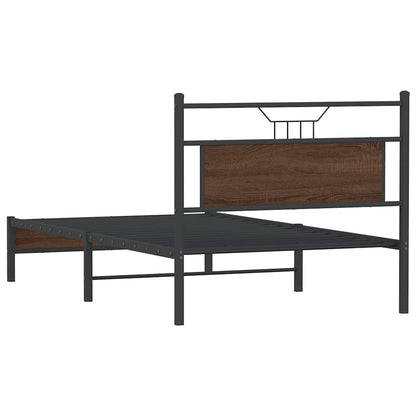 vidaXL Bed Frame without Mattress Brown Oak 100x190 cm Engineered Wood