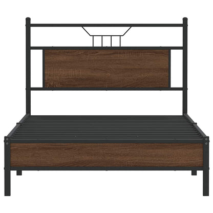 vidaXL Bed Frame without Mattress Brown Oak 100x200 cm Engineered Wood