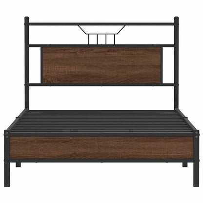 vidaXL Bed Frame without Mattress Brown Oak 107x203 cm Engineered Wood
