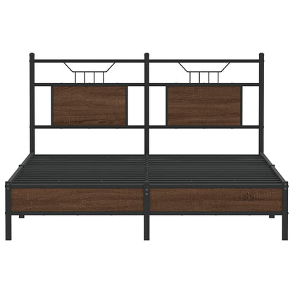 vidaXL Bed Frame without Mattress Brown Oak 137x190 cm Engineered Wood
