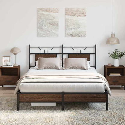 vidaXL Bed Frame without Mattress Brown Oak 140x190 cm Engineered Wood