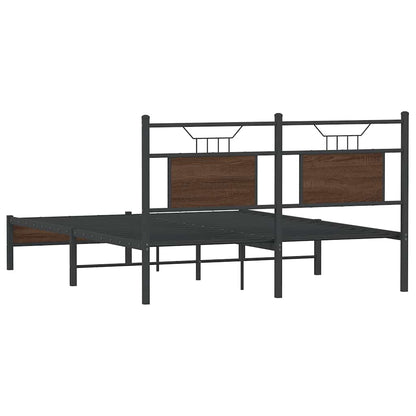 vidaXL Bed Frame without Mattress Brown Oak 140x190 cm Engineered Wood