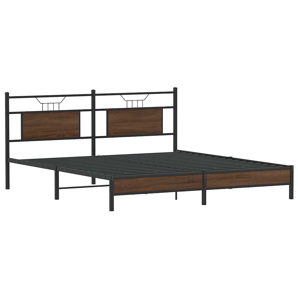 vidaXL Bed Frame without Mattress Brown Oak 160x200 cm Engineered Wood