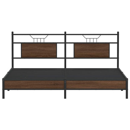vidaXL Bed Frame without Mattress Brown Oak 160x200 cm Engineered Wood