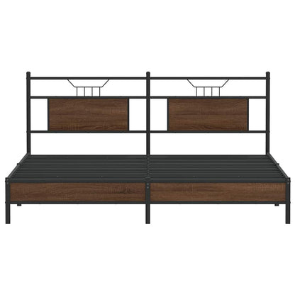 vidaXL Bed Frame without Mattress Brown Oak 183x203 cm Engineered Wood