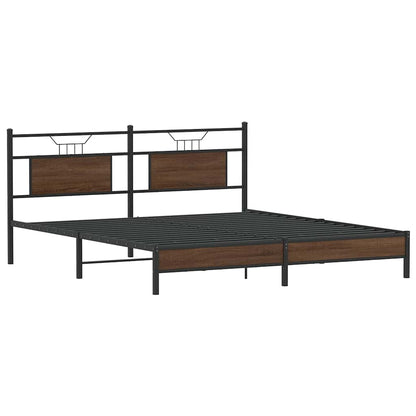 vidaXL Bed Frame without Mattress Brown Oak 183x213 cm Engineered Wood