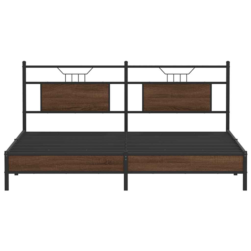 vidaXL Bed Frame without Mattress Brown Oak 183x213 cm Engineered Wood
