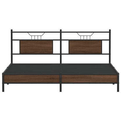 vidaXL Bed Frame without Mattress Brown Oak 183x213 cm Engineered Wood
