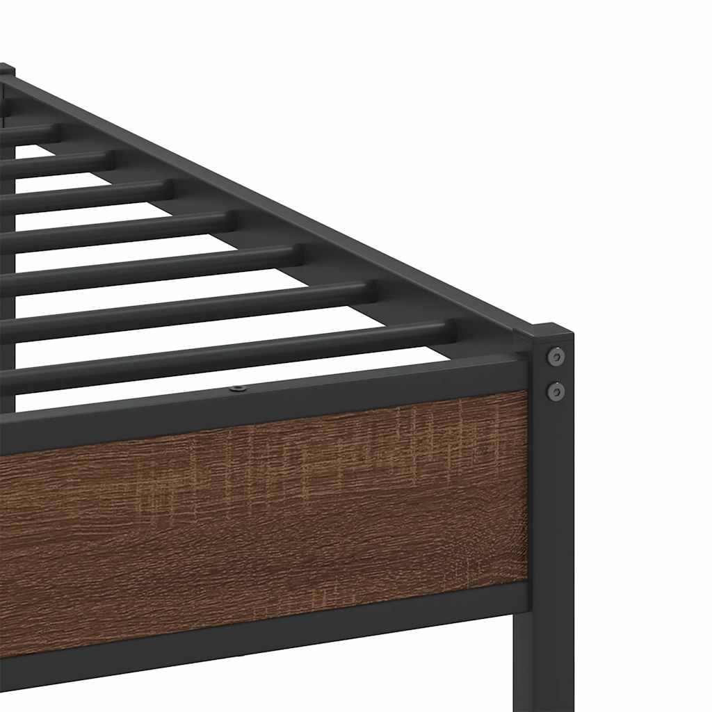 vidaXL Bed Frame without Mattress Brown Oak 183x213 cm Engineered Wood
