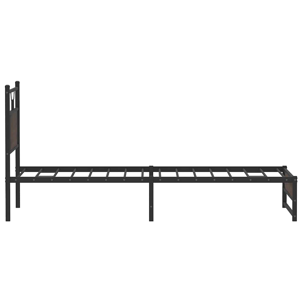 vidaXL Bed Frame without Mattress Brown Oak 75x190 cm Small Single Engineered Wood