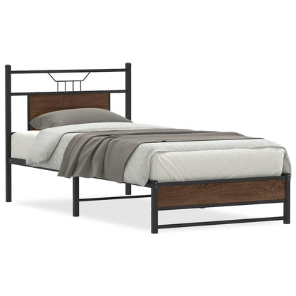 vidaXL Bed Frame without Mattress Brown Oak 80x200 cm Engineered Wood
