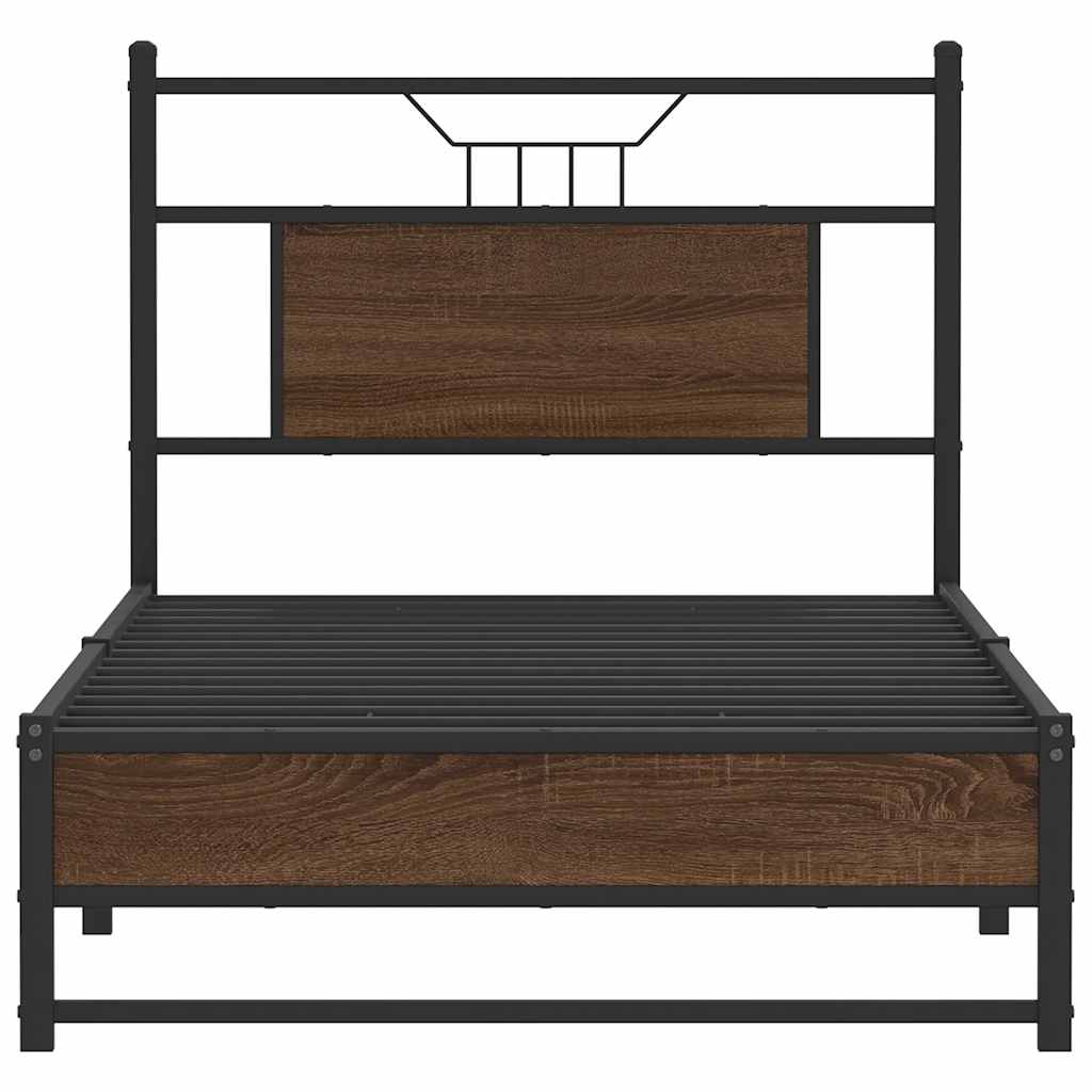 vidaXL Bed Frame without Mattress Brown Oak 80x200 cm Engineered Wood