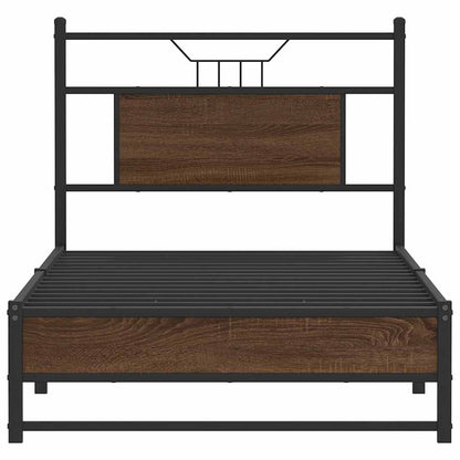vidaXL Bed Frame without Mattress Brown Oak 80x200 cm Engineered Wood