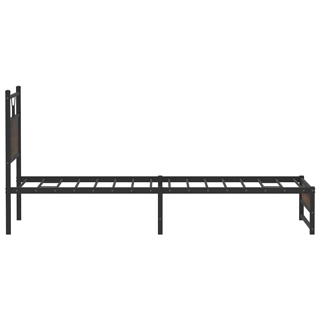 vidaXL Bed Frame without Mattress Brown Oak 80x200 cm Engineered Wood