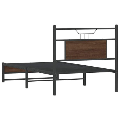 vidaXL Bed Frame without Mattress Brown Oak 80x200 cm Engineered Wood