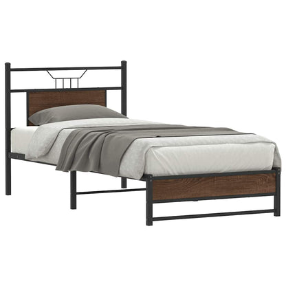 vidaXL Bed Frame without Mattress Brown Oak 80x200 cm Engineered Wood