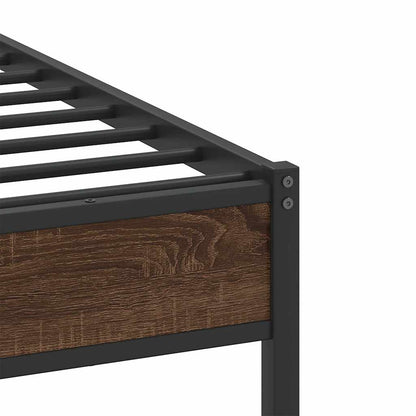 vidaXL Bed Frame without Mattress Brown Oak 90x190 cm Single Engineered Wood