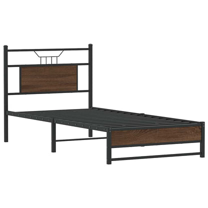 vidaXL Bed Frame without Mattress Brown Oak 90x200 cm Engineered Wood