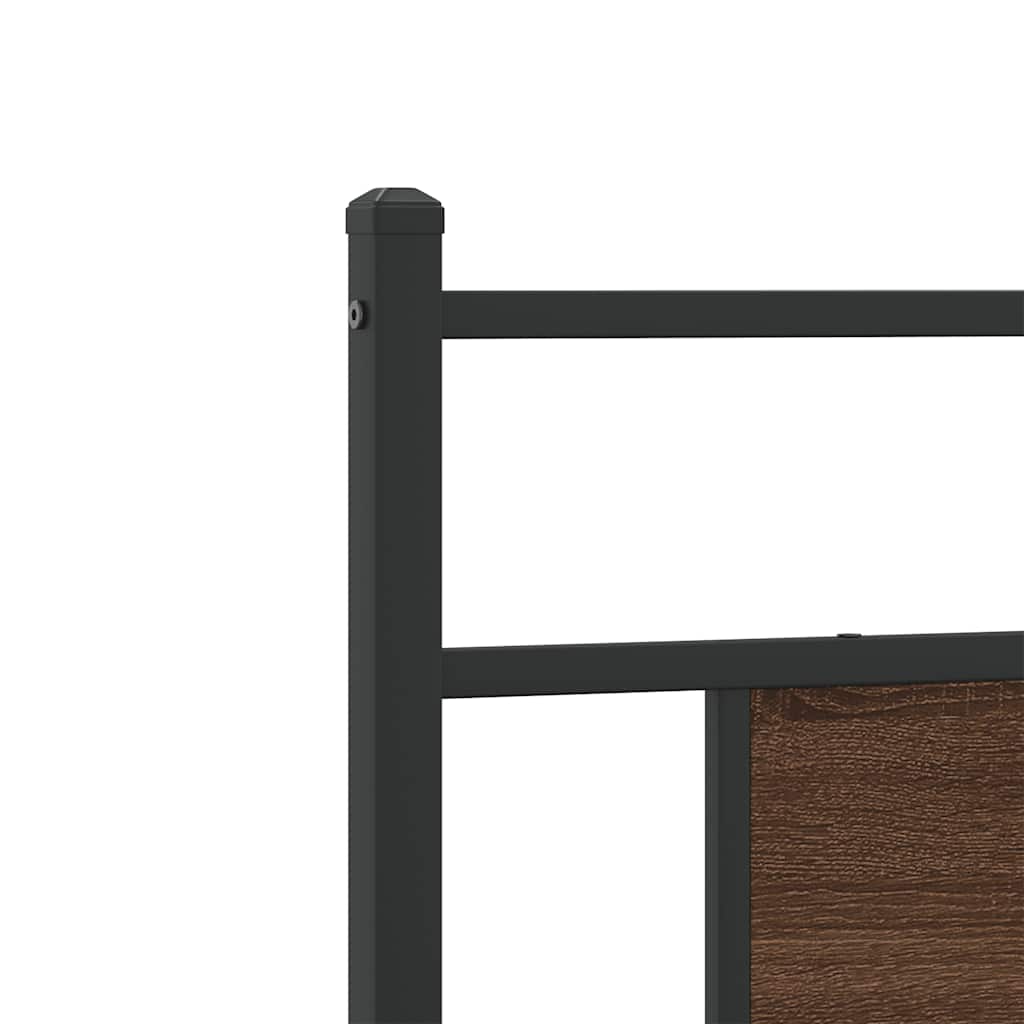 vidaXL Bed Frame without Mattress Brown Oak 90x200 cm Engineered Wood