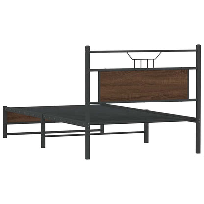 vidaXL Bed Frame without Mattress Brown Oak 100x190 cm Engineered Wood