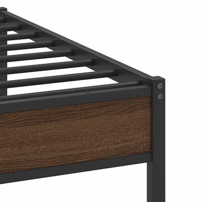 vidaXL Bed Frame without Mattress Brown Oak 100x190 cm Engineered Wood