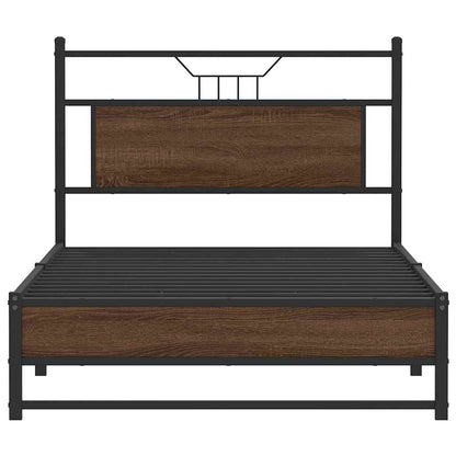 vidaXL Bed Frame without Mattress Brown Oak 107x203 cm Engineered Wood