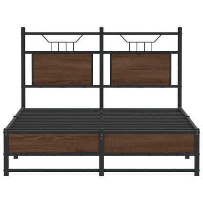 vidaXL Bed Frame without Mattress Brown Oak 120x190 cm Small Double Engineered Wood