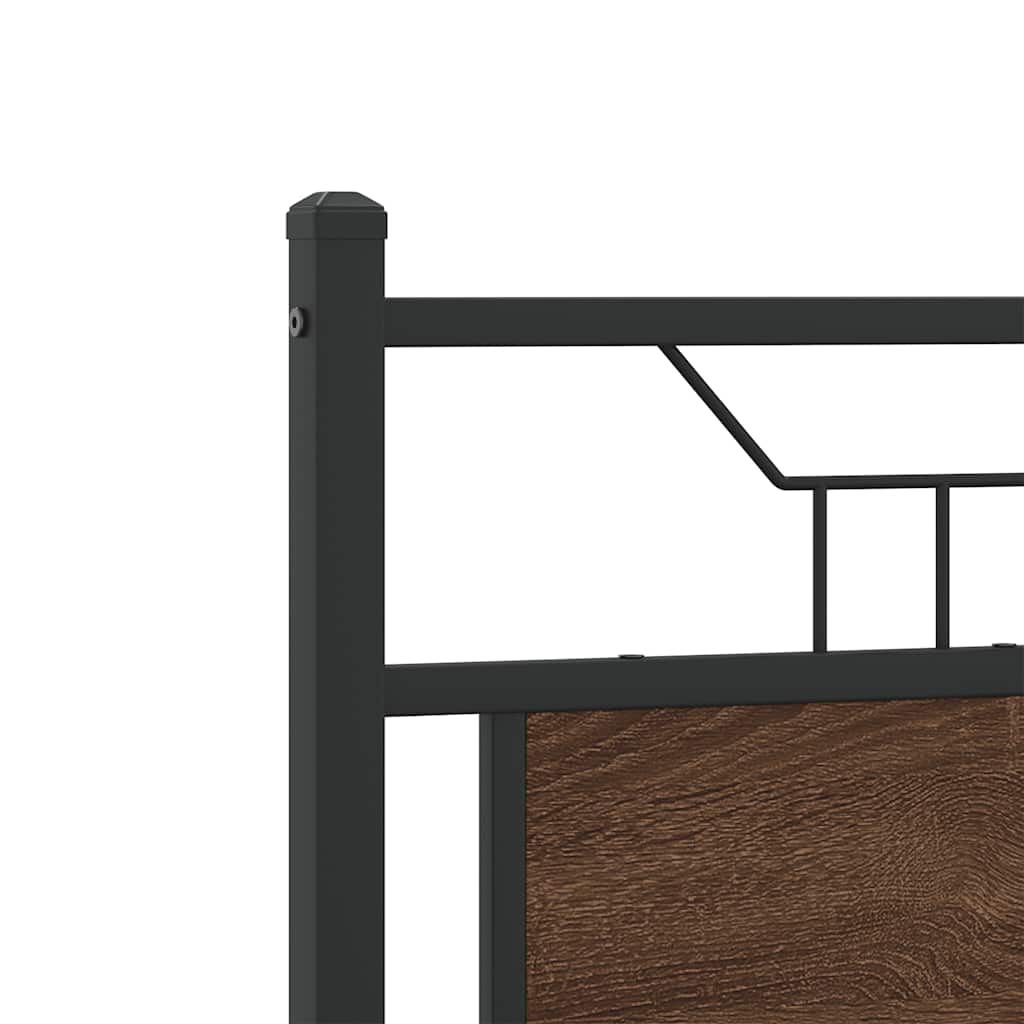 vidaXL Bed Frame without Mattress Brown Oak 120x190 cm Small Double Engineered Wood