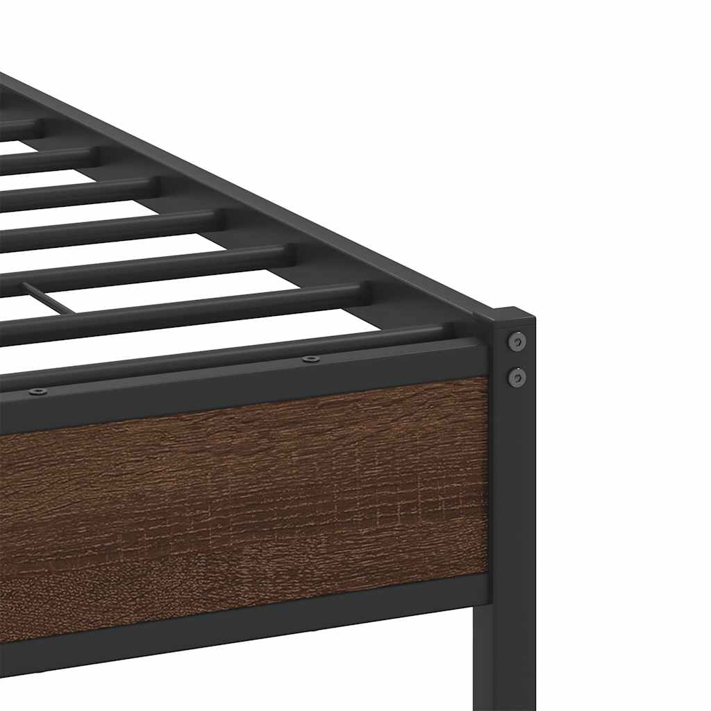 vidaXL Bed Frame without Mattress Brown Oak 120x190 cm Small Double Engineered Wood