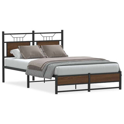 vidaXL Bed Frame without Mattress Brown Oak 120x200 cm Engineered Wood