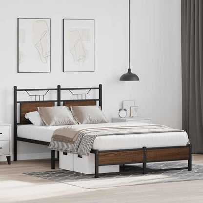 vidaXL Bed Frame without Mattress Brown Oak 120x200 cm Engineered Wood