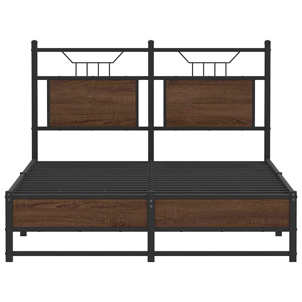 vidaXL Bed Frame without Mattress Brown Oak 120x200 cm Engineered Wood