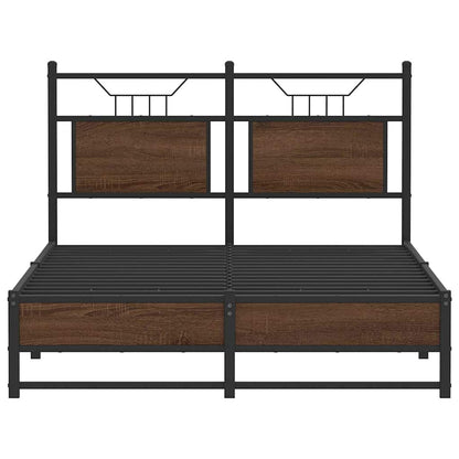 vidaXL Bed Frame without Mattress Brown Oak 120x200 cm Engineered Wood