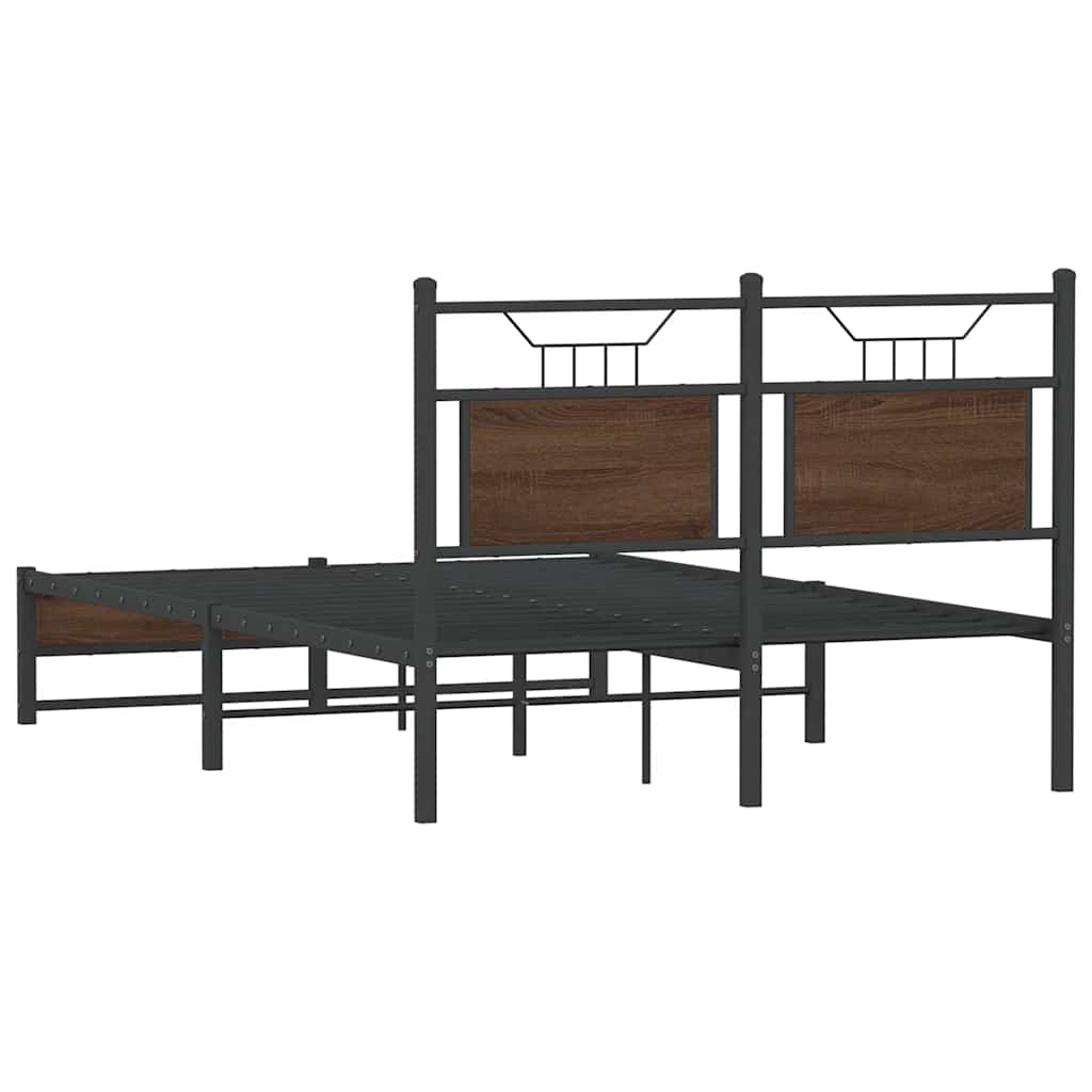vidaXL Bed Frame without Mattress Brown Oak 120x200 cm Engineered Wood