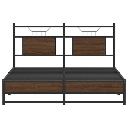 vidaXL Bed Frame without Mattress Brown Oak 137x190 cm Engineered Wood