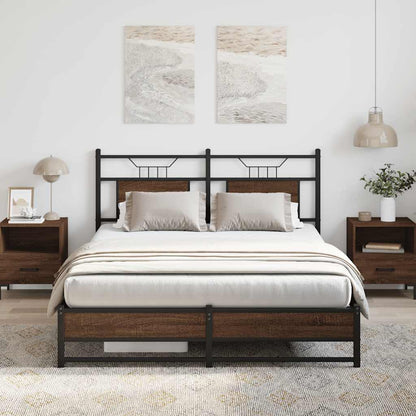 vidaXL Bed Frame without Mattress Brown Oak 140x200 cm Engineered Wood