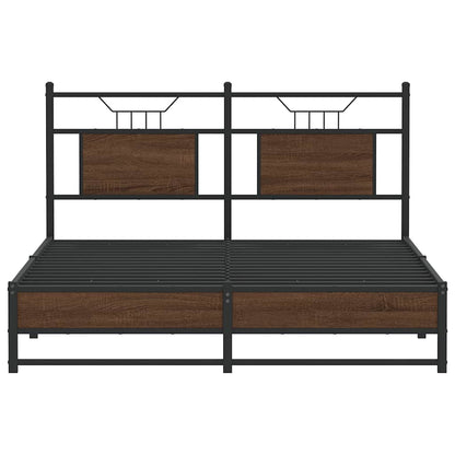 vidaXL Bed Frame without Mattress Brown Oak 140x200 cm Engineered Wood