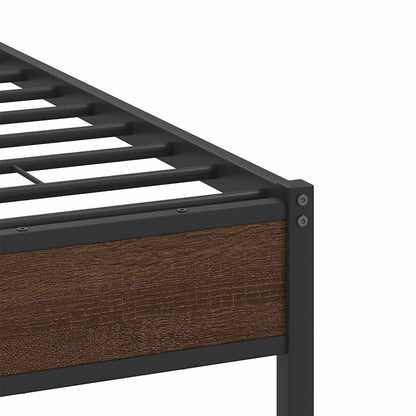 vidaXL Bed Frame without Mattress Brown Oak 140x200 cm Engineered Wood