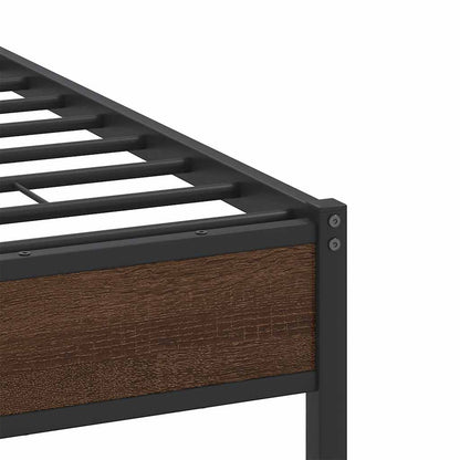 vidaXL Bed Frame without Mattress Brown Oak 150x200 cm King Size Engineered Wood