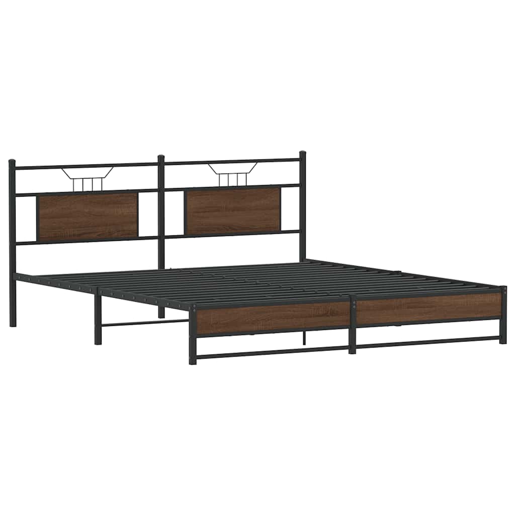 vidaXL Bed Frame without Mattress Brown Oak 160x200 cm Engineered Wood