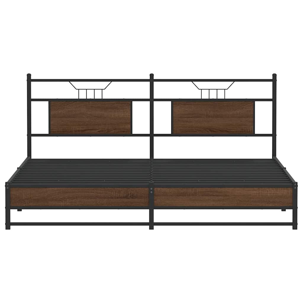 vidaXL Bed Frame without Mattress Brown Oak 160x200 cm Engineered Wood
