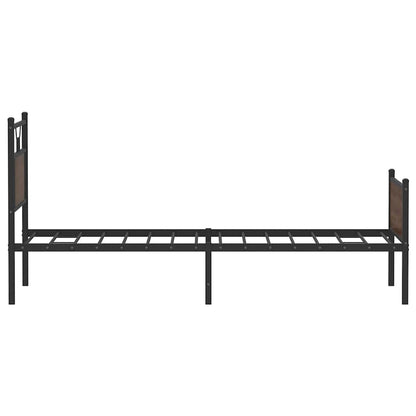 vidaXL Bed Frame without Mattress Brown Oak 75x190 cm Small Single Engineered Wood
