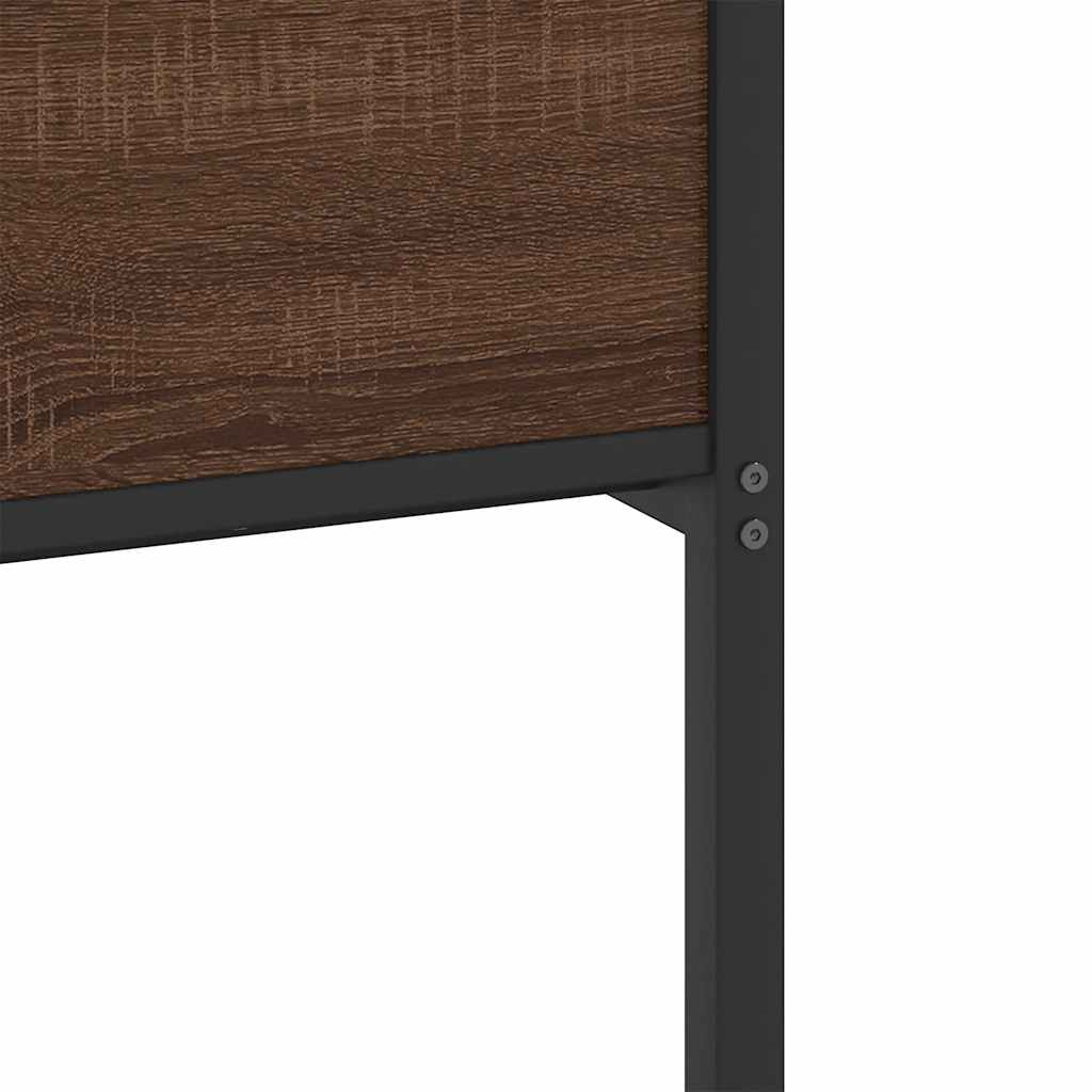 vidaXL Bed Frame without Mattress Brown Oak 75x190 cm Small Single Engineered Wood