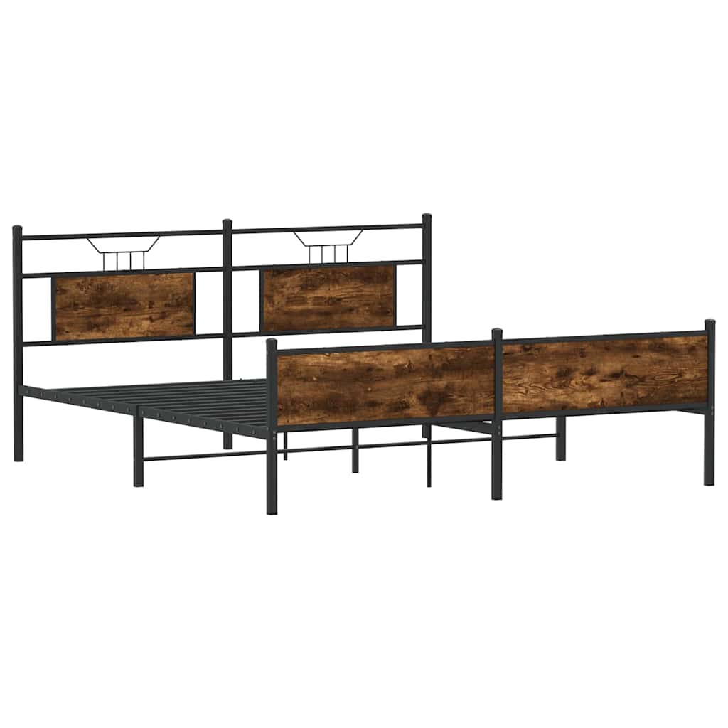 vidaXL Bed Frame without Mattress Brown Oak 100x190 cm Engineered Wood