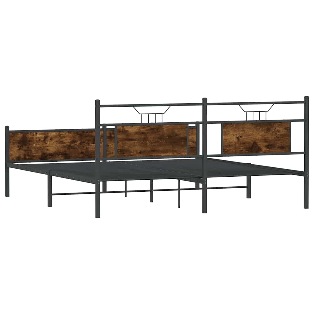 vidaXL Bed Frame without Mattress Brown Oak 100x190 cm Engineered Wood